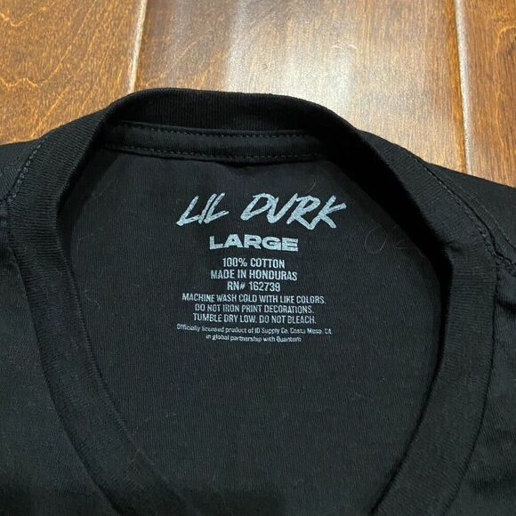 Lil Durk Official Merchandise 7220 Rapper Rap T-Shirt Black Men's Size Large - Picture 5 of 7